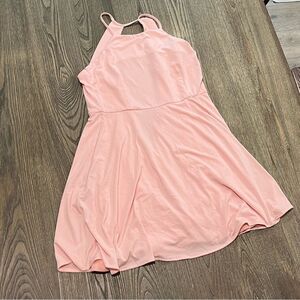 19 Cooper Skater Mini Dress Halter Neck Cut-Out Fit & Flare Light Pink Sz Large